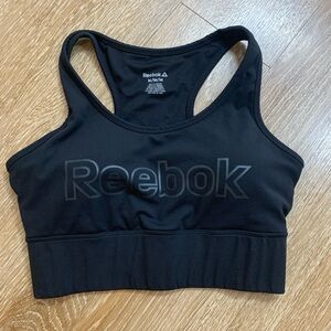 Reebok Black Sports Bra with Logo